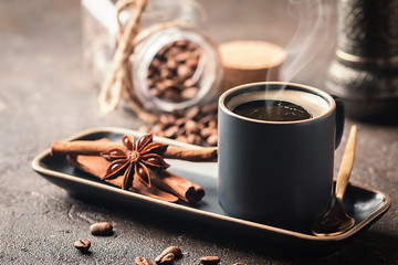 Espresso cup of hot coffee