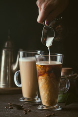 Glass cup of coffee