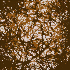 Scatter lines, nature and tree pattern, textured vector background pattern.