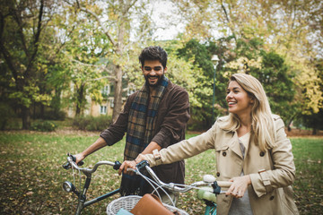 Couple enjoying outside