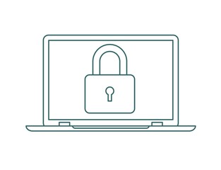 Password security vector icon. Concept protection of user data. Password lock in flat style, without color. Computer security symbol.