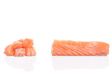 Fresh raw salmon fish isolated on a white