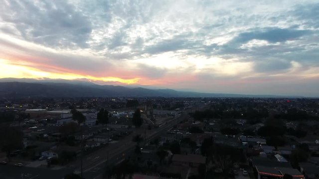 Sunset Aerial View in Lompoc, California