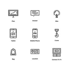 High quality line icons. Thin line icons for user interface and web