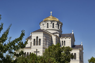 Fototapeta na wymiar Vladimir Cathedral in Chersonese against