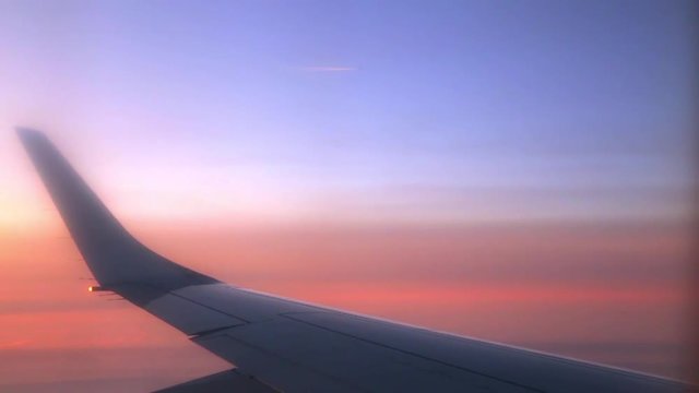 dawn from the airplane window