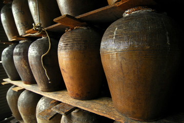 A pile of earthenware pots