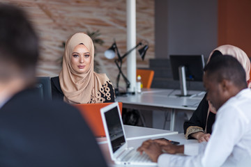 Startup business people group working everyday job at modern office.