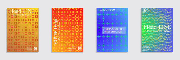 Minimal covers design. Cool halftone gradients.