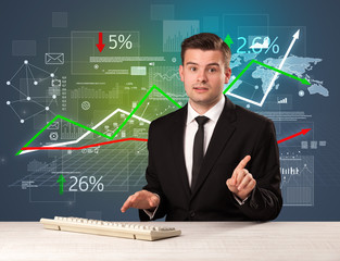 Businessman sitting at a desk
