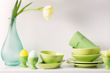 Easter decoration on white background