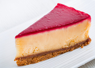 cheesecake on white dish