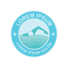 swimming pool, logo design icon vector