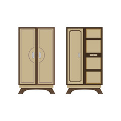 wooden cabinet vector design