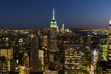 Naklejka na ściany i meble Night skyline of New York City.