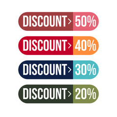 Discount Label Set Vector Template Design