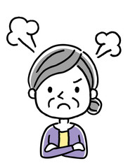 シニア女性：怒る
