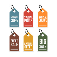 Price Tag Set Vector Template Design