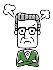 シニア男性：怒る
