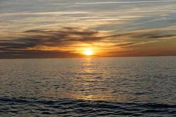 sunrise at the edge of the mediterranean sea