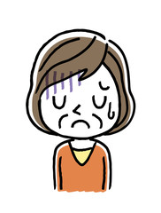 シニア女性：落ち込む, 悲しい
