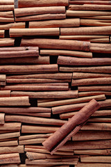 Cinnamon sticks closeup.
