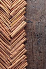 Cinnamon sticks closeup.