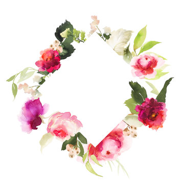 Watercolor wreath to the wedding
