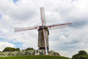 Walk of the mills of Kruisvest in Bruges, Belgium