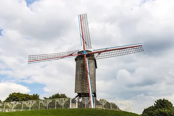 Walk of the mills of Kruisvest in Bruges, Belgium