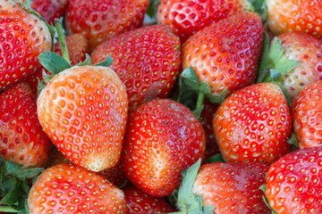 close up of Strawberry background, Fresh organic berries