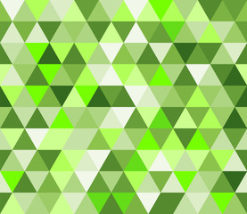 Light green triangular seamless pattern. Geometric vector background. Polygonal mosaic decorative backdrop. Easy to edit design template.