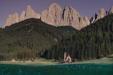Church in the sunset