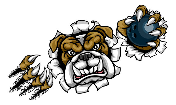 Bulldog Bowling Sports Mascot