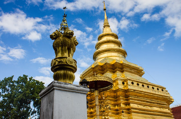 Golden Pagodas in Chiang Mai,Thailand.