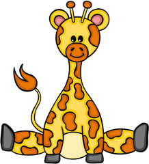Cute giraffe sitting
