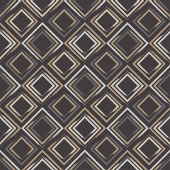 Seamless geometric pattern. Pattern of quadrilaterals. Brushwork. Textile rapport.