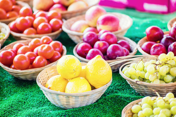 The market stand with vegetables