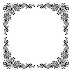 Hand drawn floral background with place for text. Vector Illustration