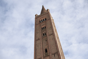 Fototapeta na wymiar Forli, Italy - January 03, 2018 : 'San Mercuriale' church bell tower