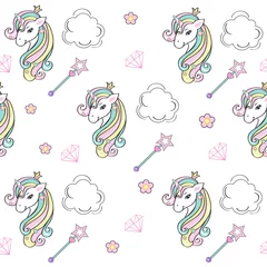 Wallpaper murals Unicorn beautiful unicorn seamless pattern
