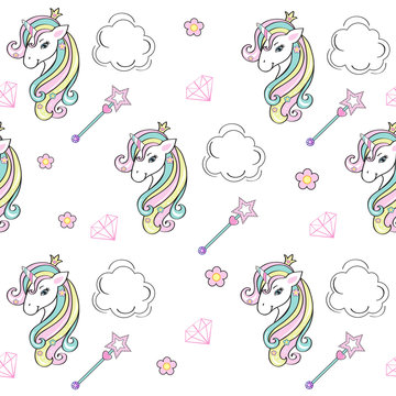 beautiful unicorn seamless pattern
