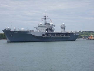 USS Mount Whitney at Devonport Naval Base, Plymouth, UK