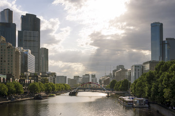 City view on the bridge 