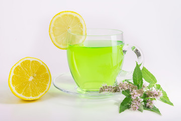 Herbal tea. Mint and lemon