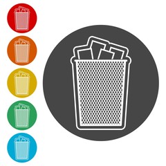 Vector Recycle Bin Trash and Garbage icon 