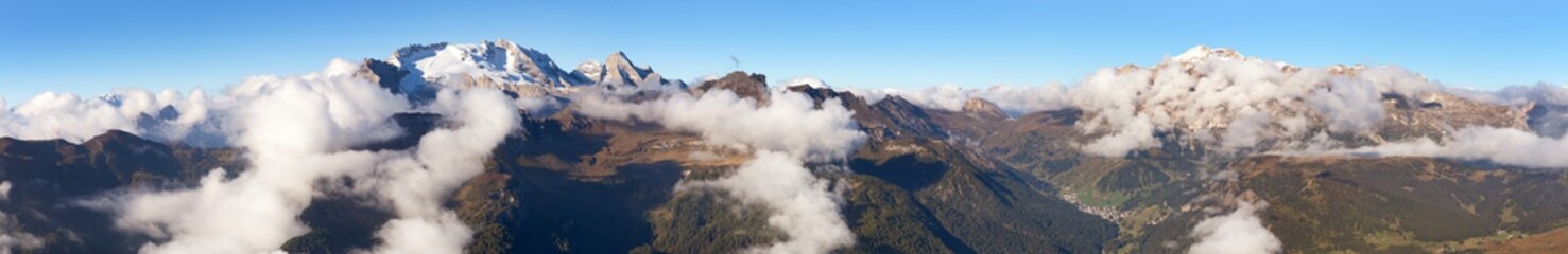 Panoramic view of mount Marmolada