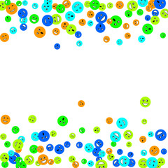 Vector Confetti Background Pattern. Element of design. Colored emoticons on a white background