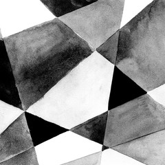 Black and white triangles pattern. Retro style.