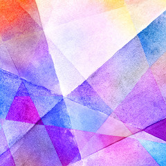 Fototapeta na wymiar Abstract geometric triangle pattern. Watercolor colorful textured background.